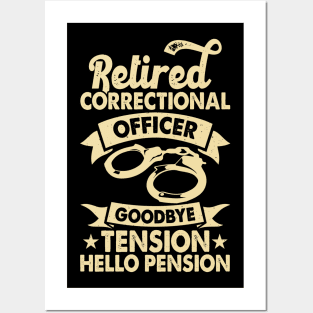 Retired Correctional Officer Goodbye Tension Hello Pension T shirt For Women T-Shirt T-Shirt Posters and Art